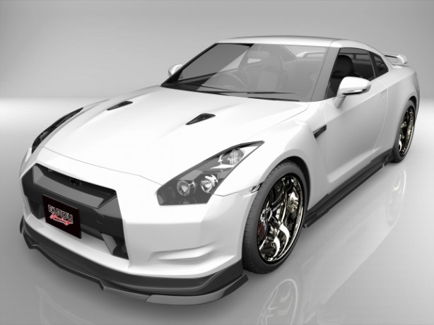 エアロパーツ GT-R R35 前期 フロントアンダースポイラー サイドステップ 2点キット エアロパーツ【EUROU スポーツエアロシリーズ】 詳細